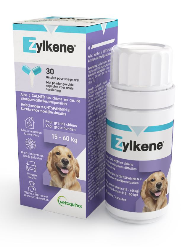 Zylkene Capsule 450 Mg - Anti stressmiddel - 450 mg 30 caps Voor Grote Honden (15-60 Kg)