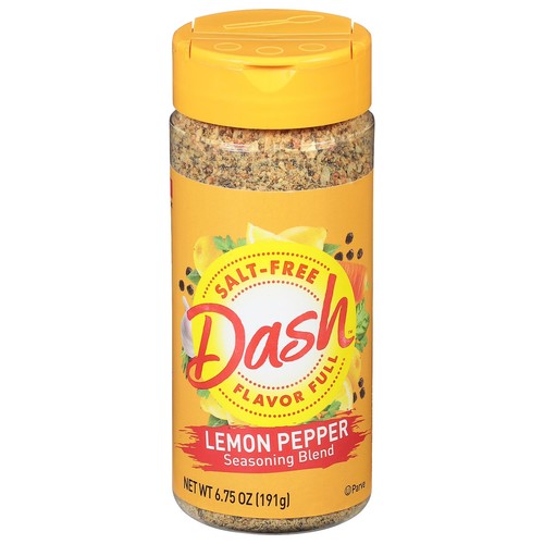 Dash Salt-Free Lemon Pepper Seasoning Blend, Kosher, 6.75 oz Shaker