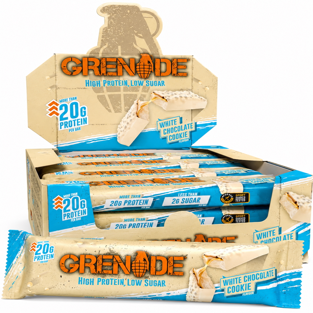 Grenade Protein Bars - White Chocolate Cookie, 12 x 60 g