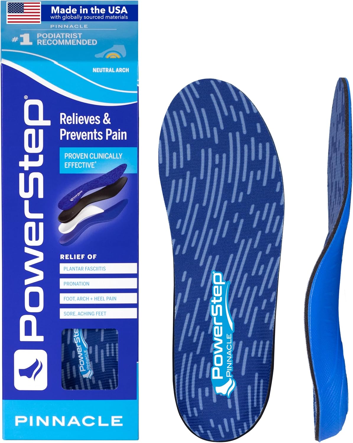 PowerStep Pinnacle Insoles | Plantar Fasciitis & Heel Pain Relief Orthotic