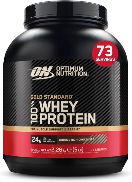 Optimum Nutrition, Gold Standard® 100% wei-eiwit, dubbele rijke chocolade, 5,05 lb (2,29 kg)