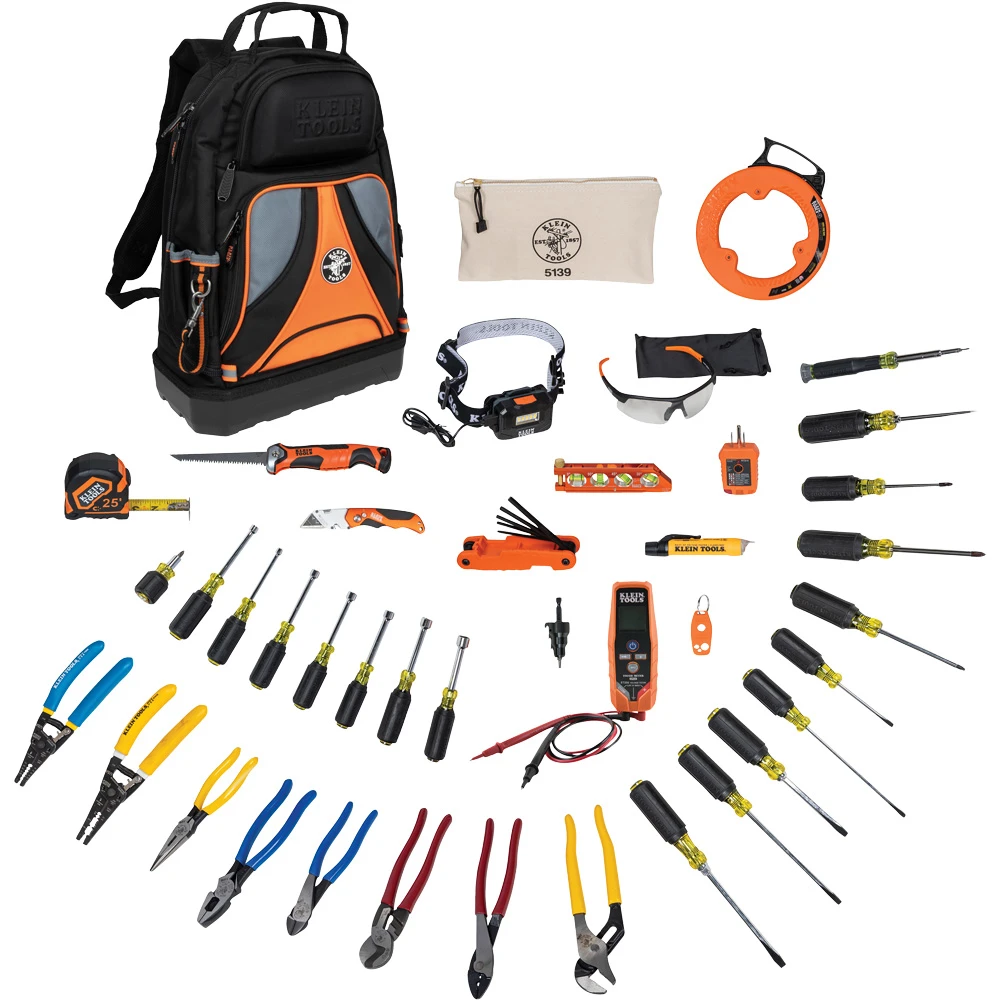 Klein Tools 41 pc Tool Kit, Includes Pliers, Screwdrivers, Keys, Bits and Bags