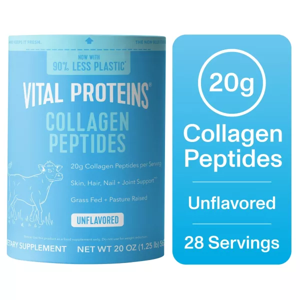 Collagen Peptides Powder - Hair, Skin, Nails & Joint Support - Unflavored (20 oz. / 28 Servings)