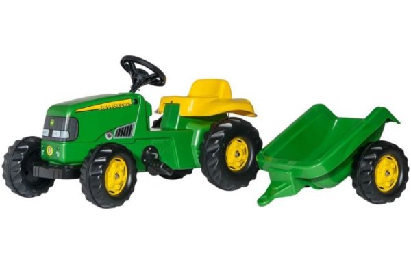Rolly Toys pedal tractor with trailer - John Deere RollyKid green