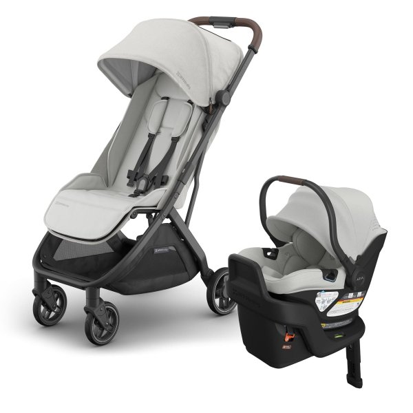 UPPAbaby Minu V3 Compact Stroller + Aria V2 Travel System Bundle - Savannah