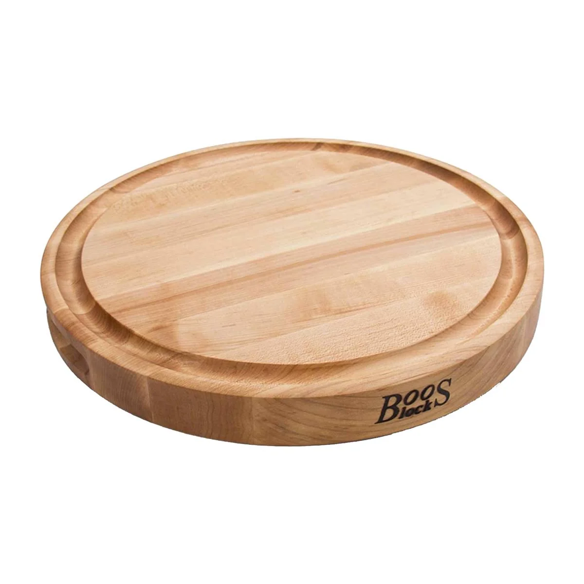 Maple Round Cutting Board With Juice Groove 1-3/4" Thick (CB Series)