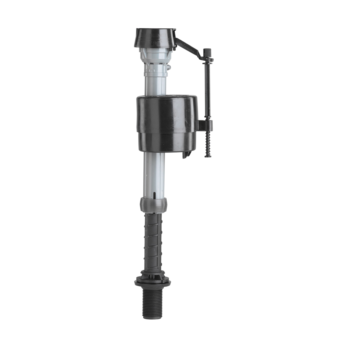 400A Toilet Tank Fill Valve, Plastic Body, Gray/Black, 9 to 14 in Connection, Anti-Siphon: Yes