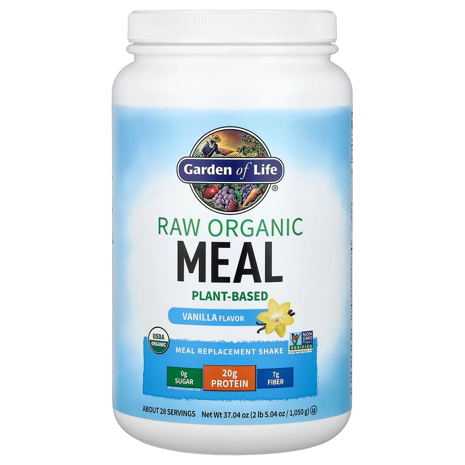 Raw Organic Meal – Shake & Meal Replacement – Plant-Based – Vanilla (37.04 oz./28 Servings)