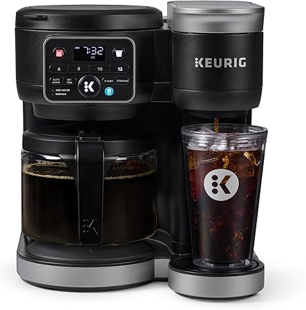 Keurig K-Duo Hot & Iced Single-Serve & Carafe Coffee Maker Black: Electric Drip Coffee Pot, 72 oz Capacity