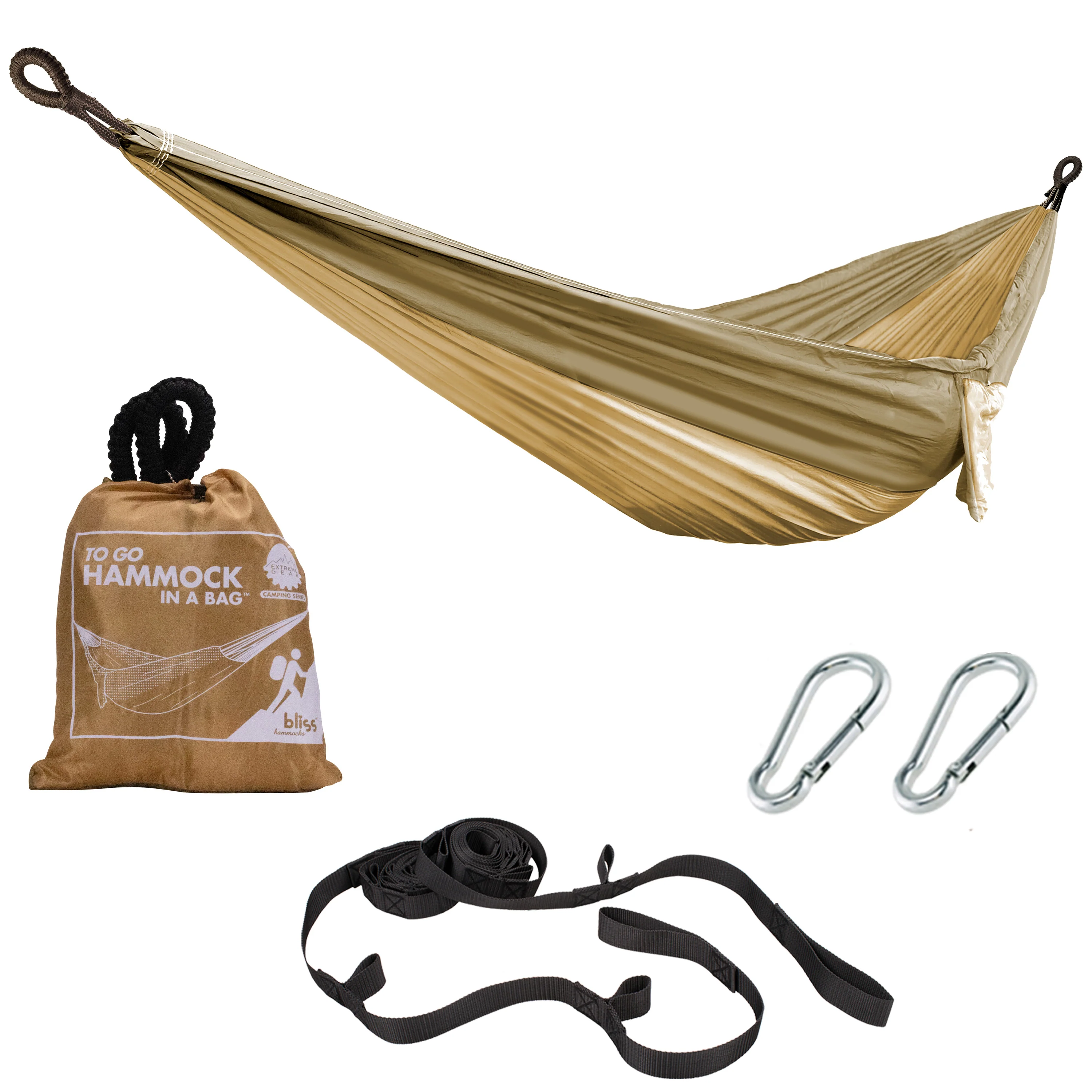 Hammock in a Bag w/ Adjustable Tree Straps | 54-in. Wide | Weather & UV Resistant | 350 Lb. Capacity