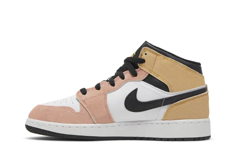 Nike Air Jordan 1 Mid SE GS Boys Shoes Size 6, Color: Magic Ember/Sundial/White