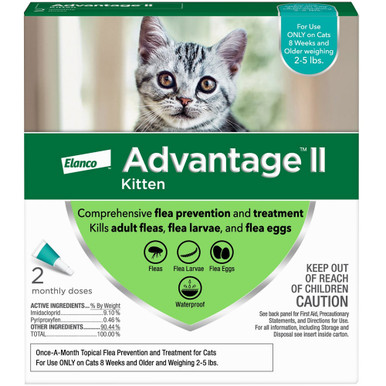 Advantage II Vet-Recommended Flea Prevention for Large Cats 9 lbs+, 2-Monthly Treatments