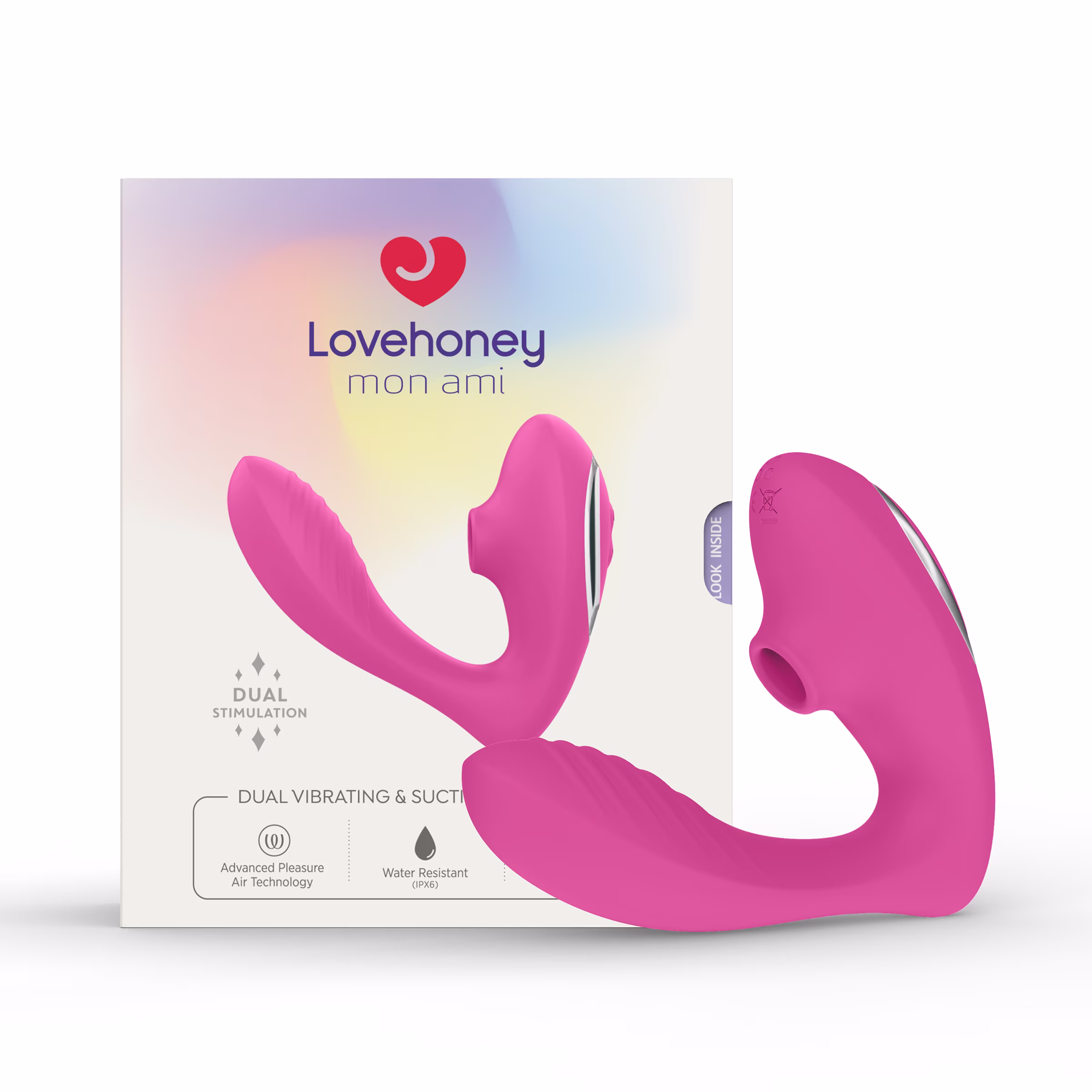 Lovehoney mon ami Water Resistant G-Spot and Clitoral Suction Vibrator