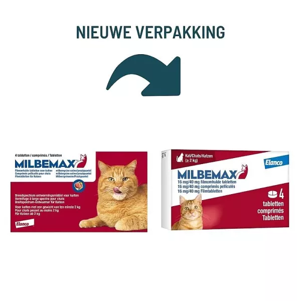 Milbemax Tablet - Ontwormen Kat - 4 Stuks