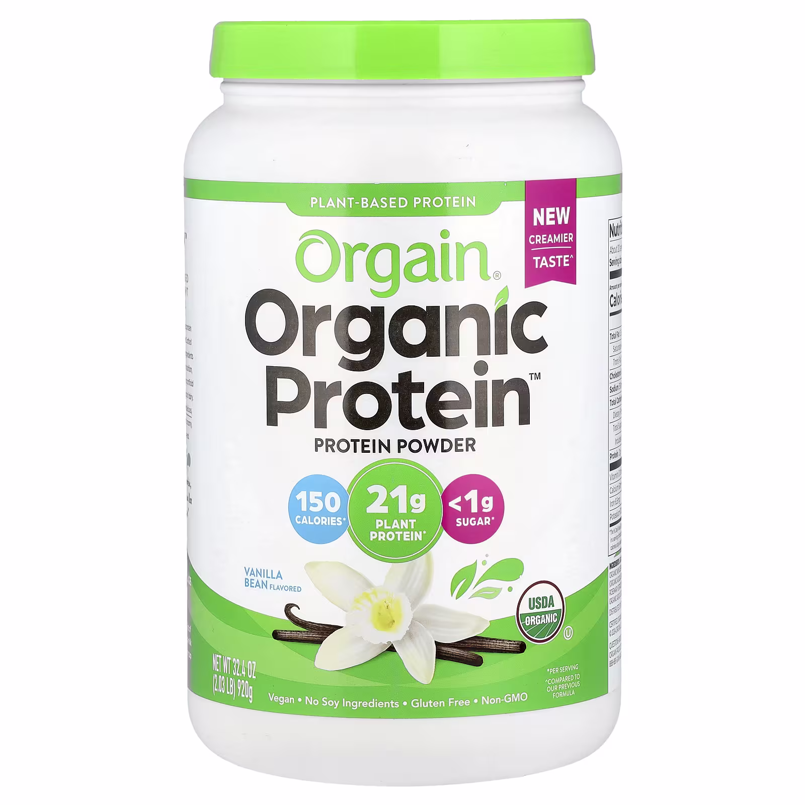 Organic Protein™ Plant Based Protein Powder - Vanilla Bean