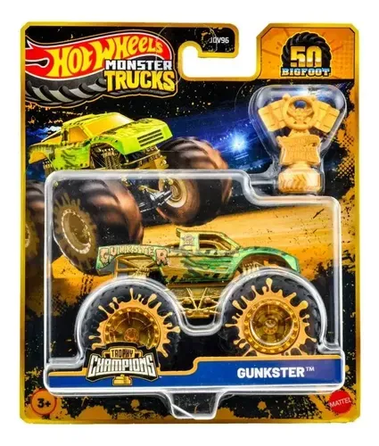 Hot Wheels Monster Trucks Gunkster Trophy Champions 50 Bigfoot JDV96