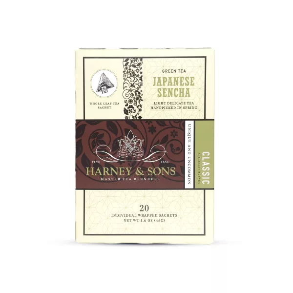 Harney & Sons WS Japanese Sencha 20 pyramide buidels per stuk verpakt in een doos