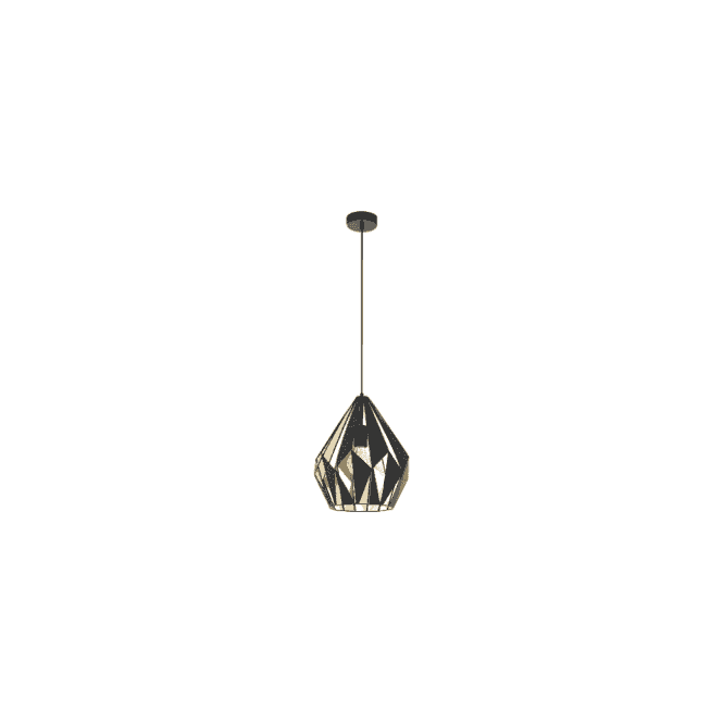 Eglo Carlton Single Pendant Light Black Gold