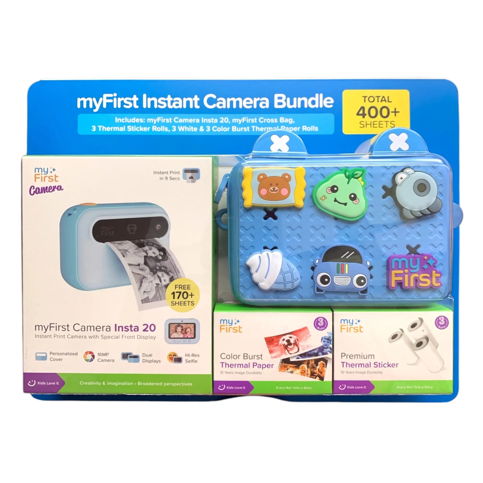 myFirst Insta 20 Bundle Set — Kids Instant Print Camera Bundle Set Gift for Kids 4+