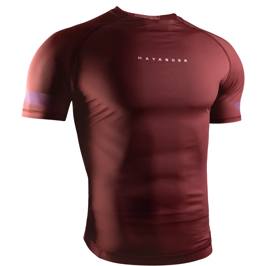 Hayabusa Core Short Sleeve Rashguard for Men - Dark Red