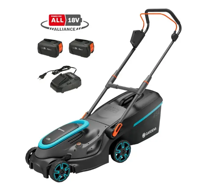 Gardena 2x18V lawn mower Powermax P4A 37cm incl. two 4.0Ah batteries + charger
