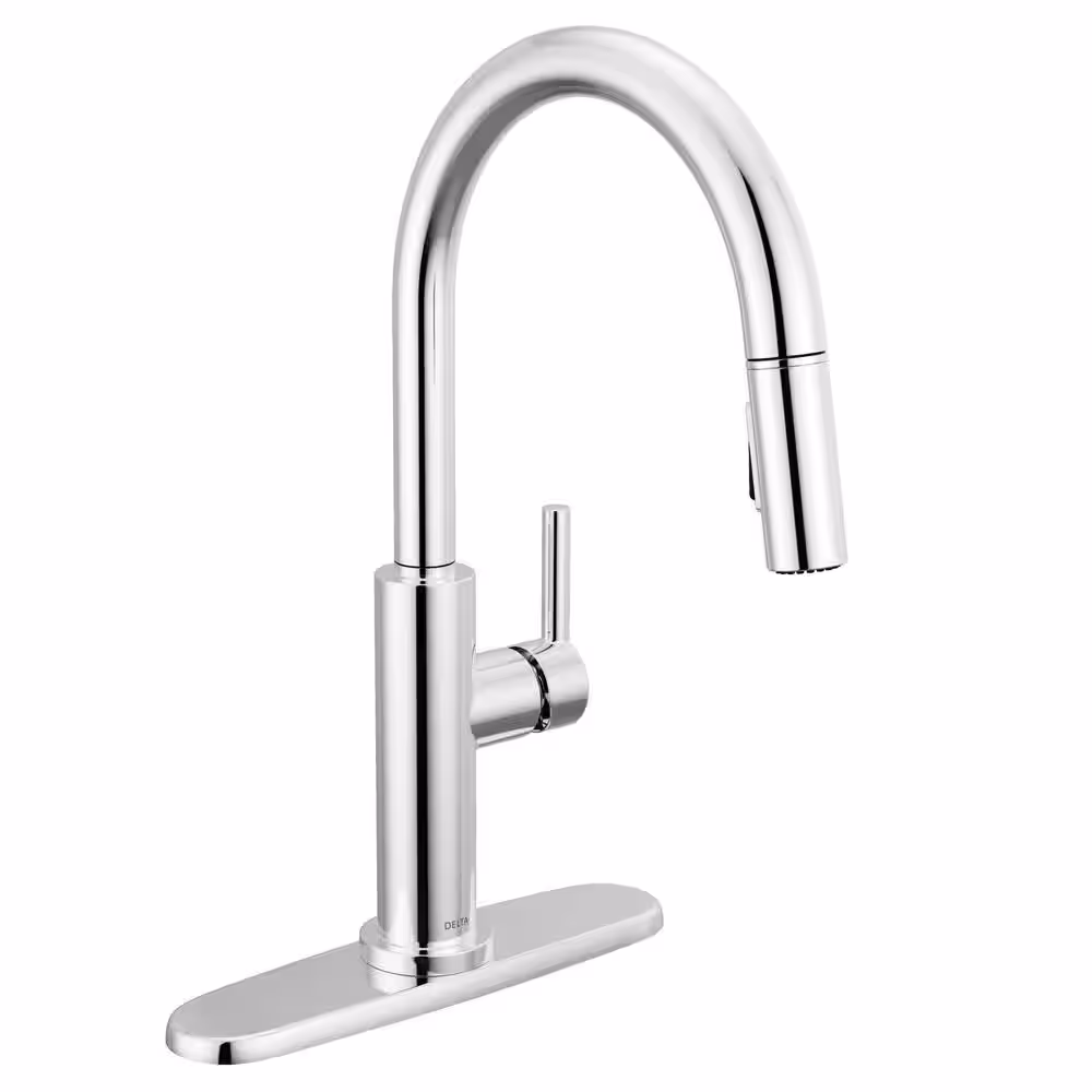 Nicoli Single Handle Pull-Down Kitchen Faucet, 11.06 in, Chrome