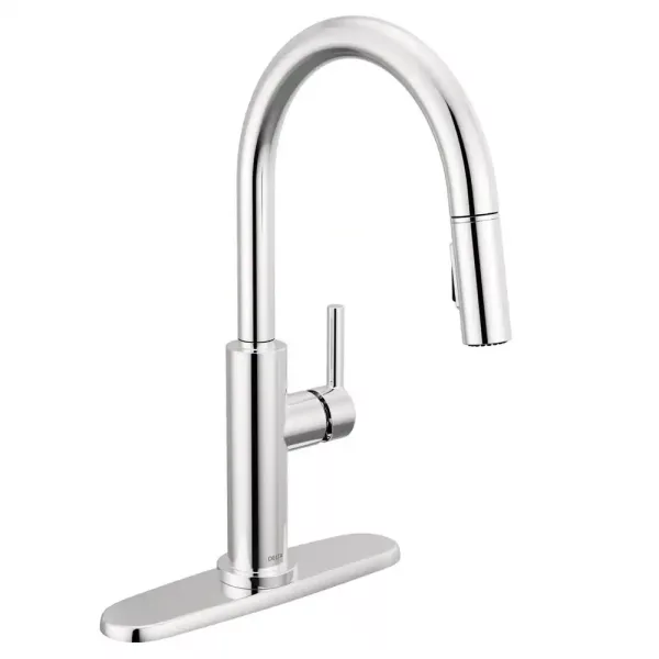 Nicoli Single Handle Pull-Down Kitchen Faucet, 11.06 in, Chrome