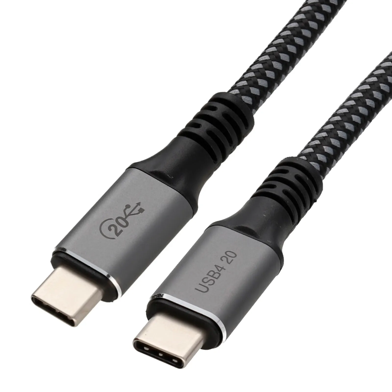 kenable USB4 Type C Cable 20Gbps Data Transfer 95W Power Delivery 4K@60Hz E-Mark Chip Braided Metal Connectors 2m