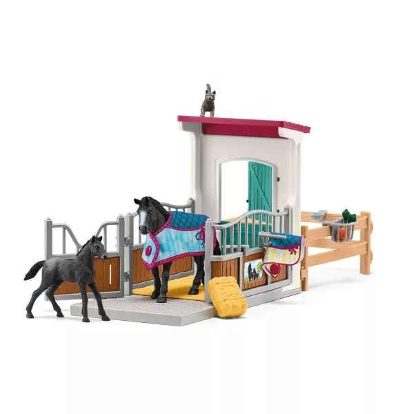 schleich HORSE CLUB Paardenbox met merrie en veulen 42611