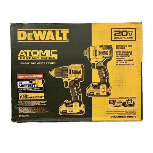 DEWALT 20V MAX ATOMIC Cordless Brushless 2 Tool Compact Drill and Impact Driver Kit