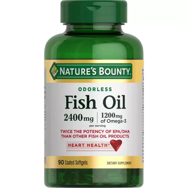 Nature's Bounty, Odorless Fish Oil, 2,400 mg, 90 Coated Softgels (1,200 mg per Softgel)