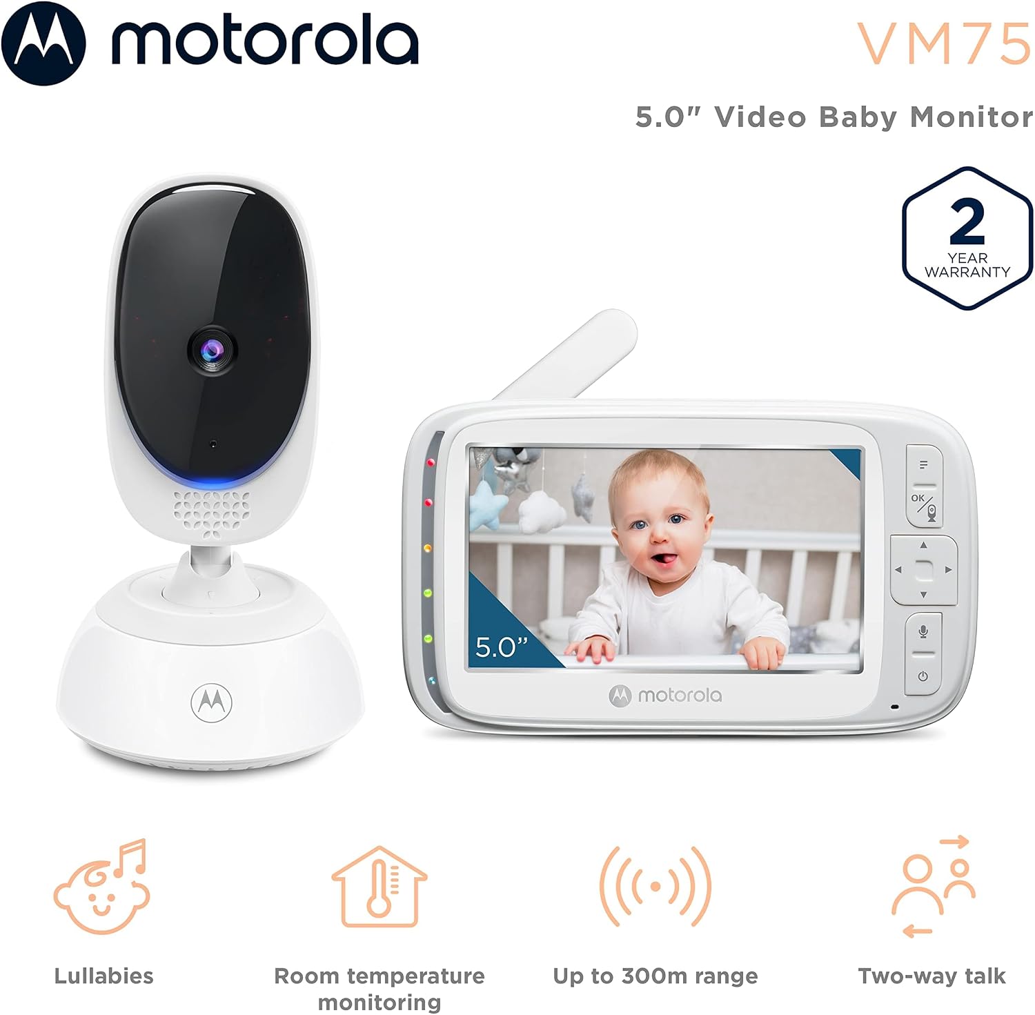Motorola Nursery VM75 5.0” Video Baby Monitor