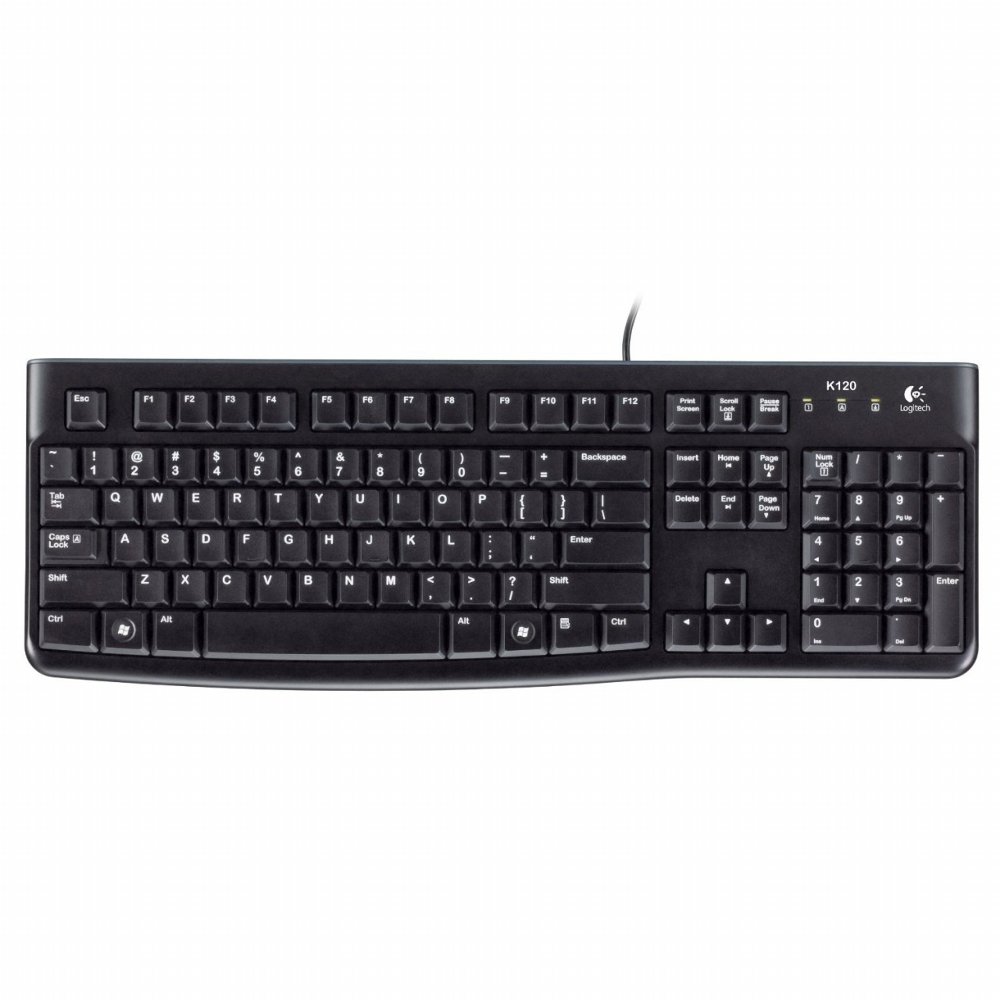 Logitech K120 - Bedraad Toetsenbord - QWERTY - ISO - Zwart