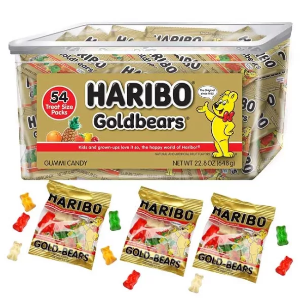 HARIBO GOLD MINI PACKS GUMMI BEARS - 54CT