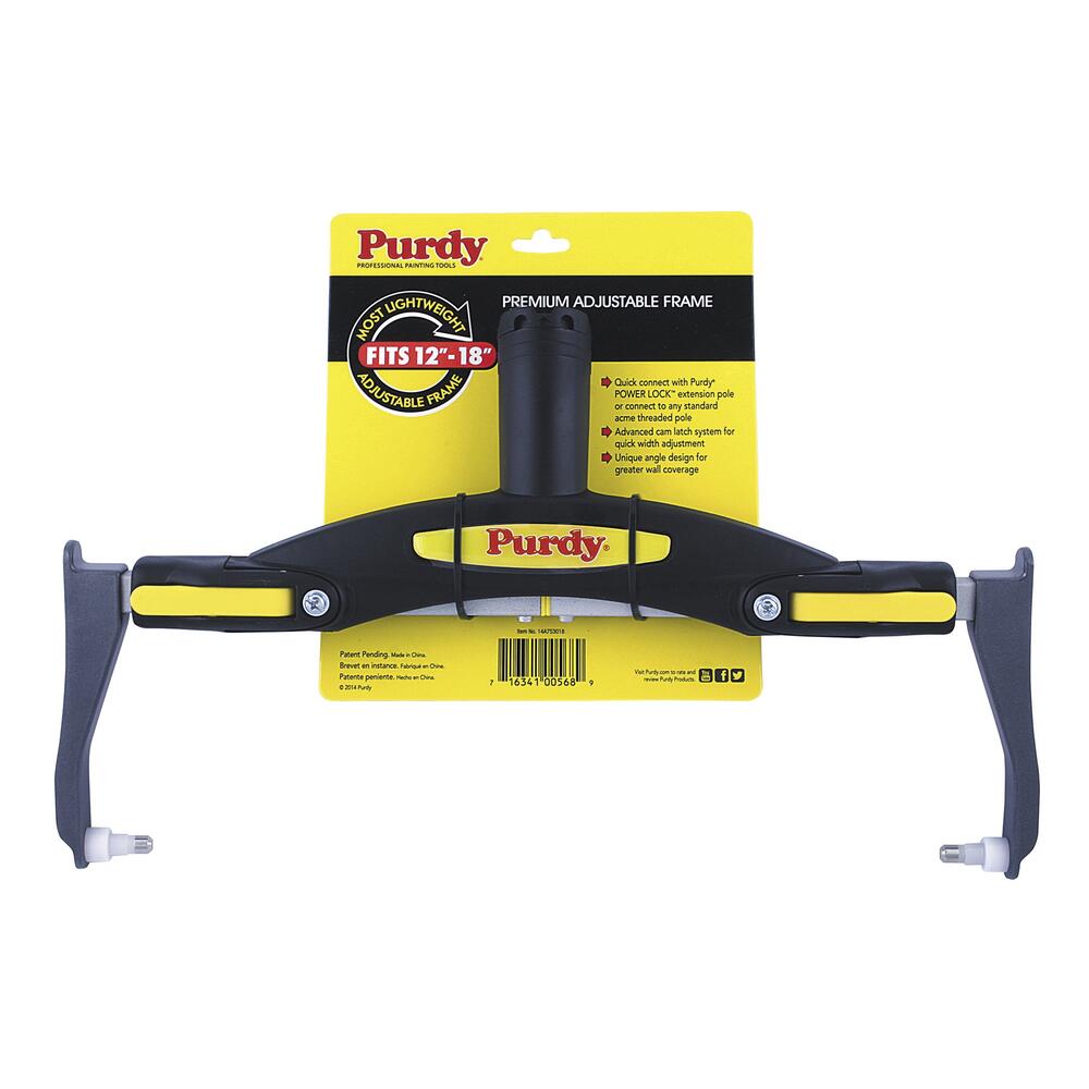 Adjustable Paint Roller Frame, Yoke, Plastic Handle, 12 to 18" Rollers