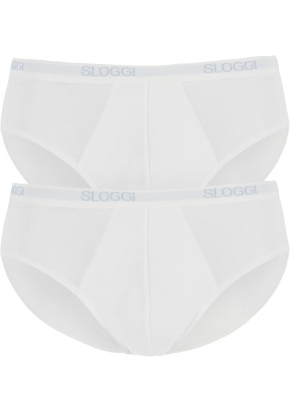 Sloggi Men Basic Midi, heren slips (2-pack), wit