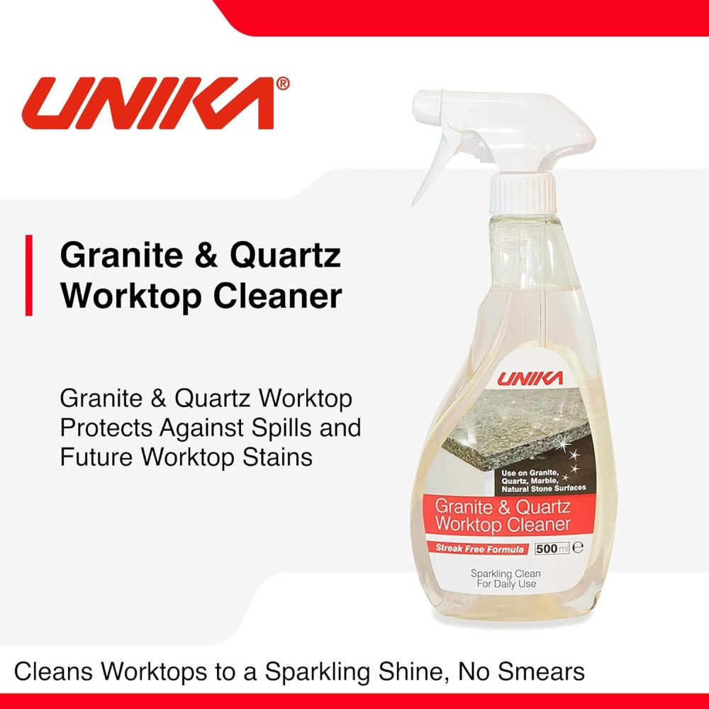 Granite and Quartz Worktop Cleaner Streak Free Formula Daily Use 500ml Pack of 2