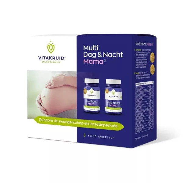 Vitakruid Multi Dag & Nacht Mama 100% Vegan 2 x 30 60.00 Tabletten