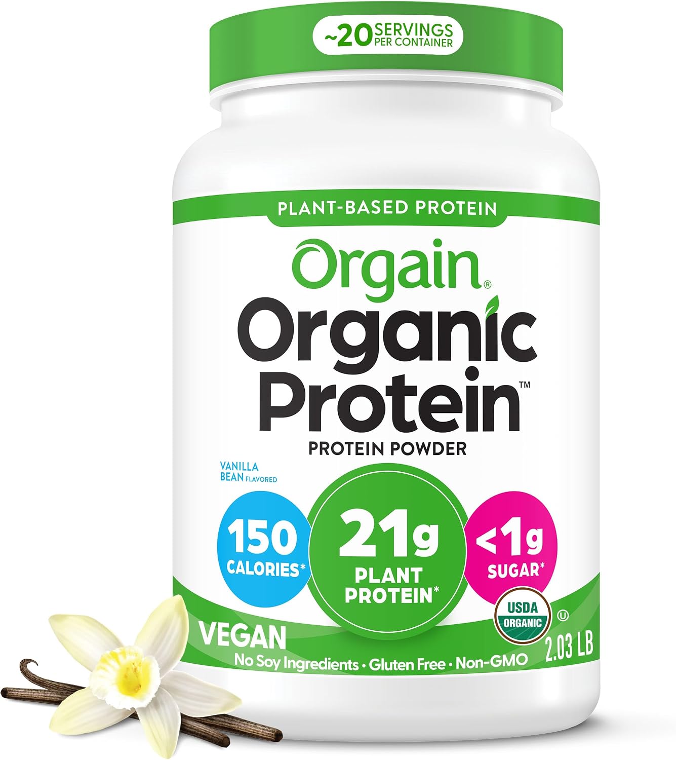 Organic Protein™ Plant Based Protein Powder - Vanilla Bean