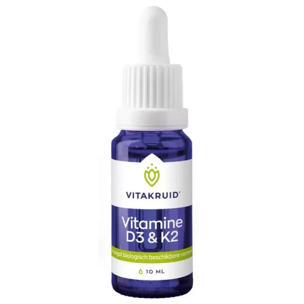 Vitakruid Vitamine D3 & K2 (MenaQ7) met druppelpipet 10 Milliliter