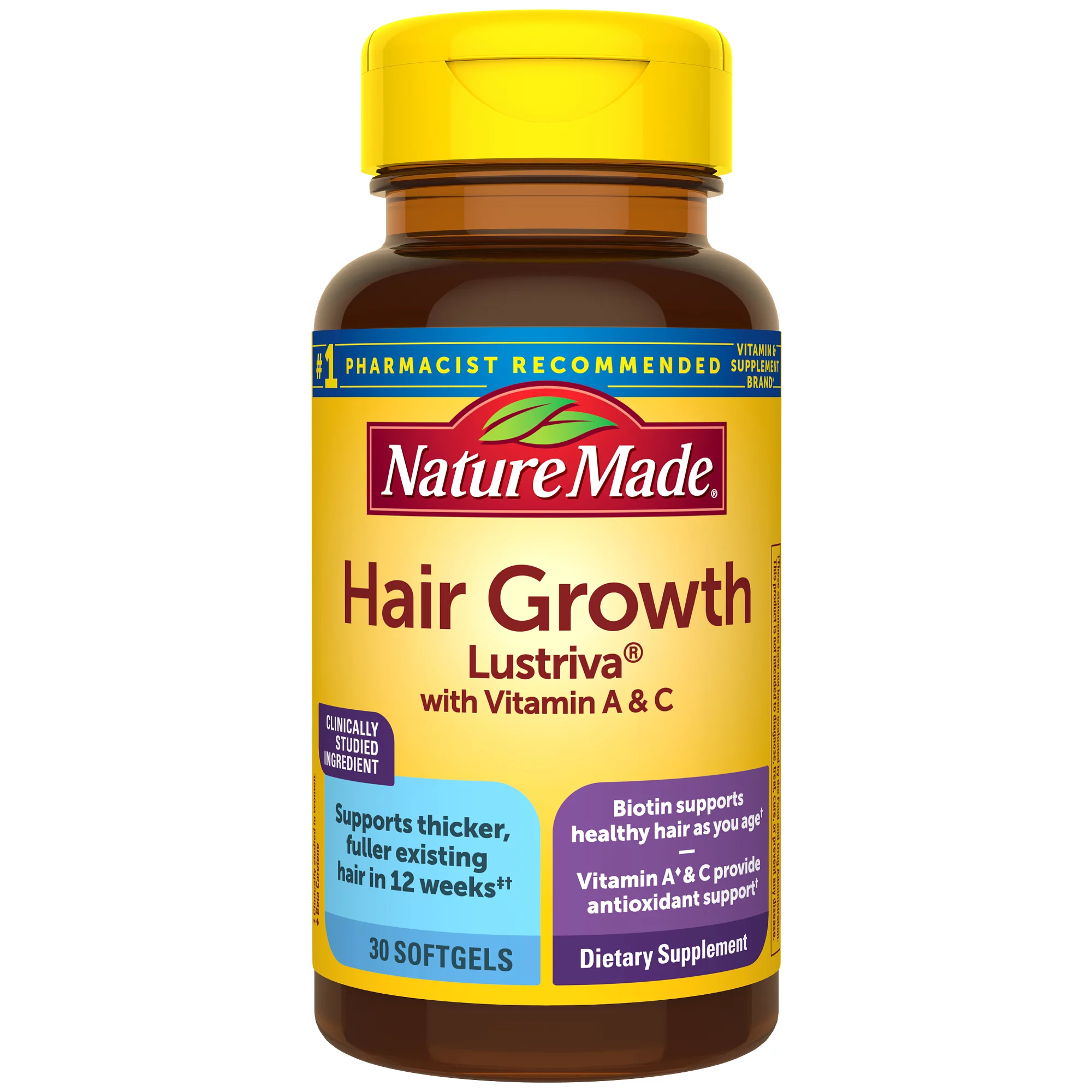 Hair Growth Lustriva® with Vitamin A & C Softgels