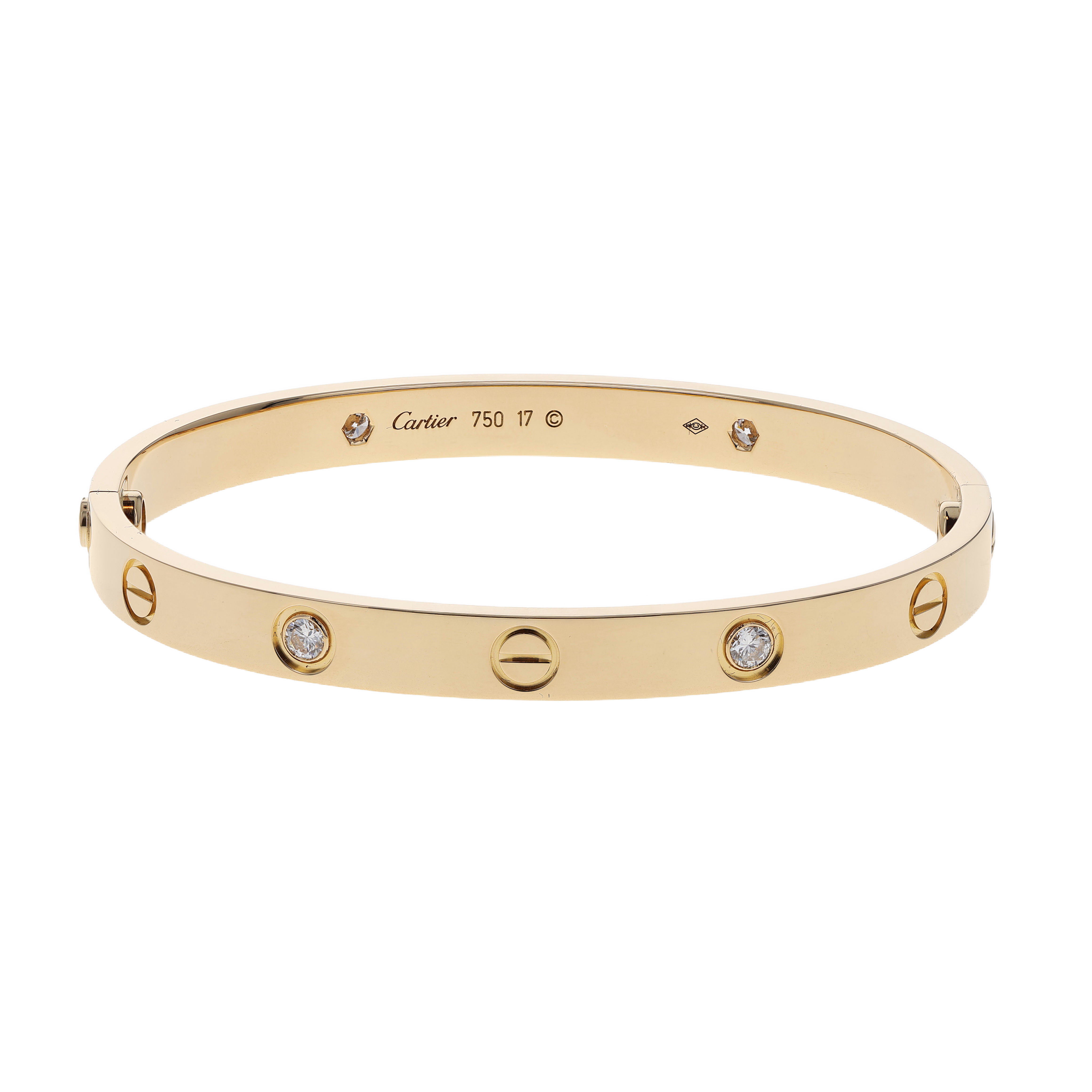 Pre-Owned Cartier Love Bangle Bracelet - Size 17