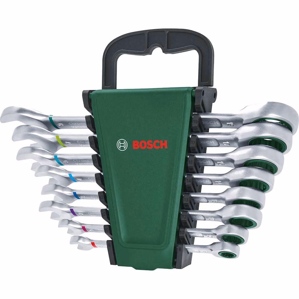 Bosch 1600A027PS 8 Piece Ratchet Combination Spanner Set