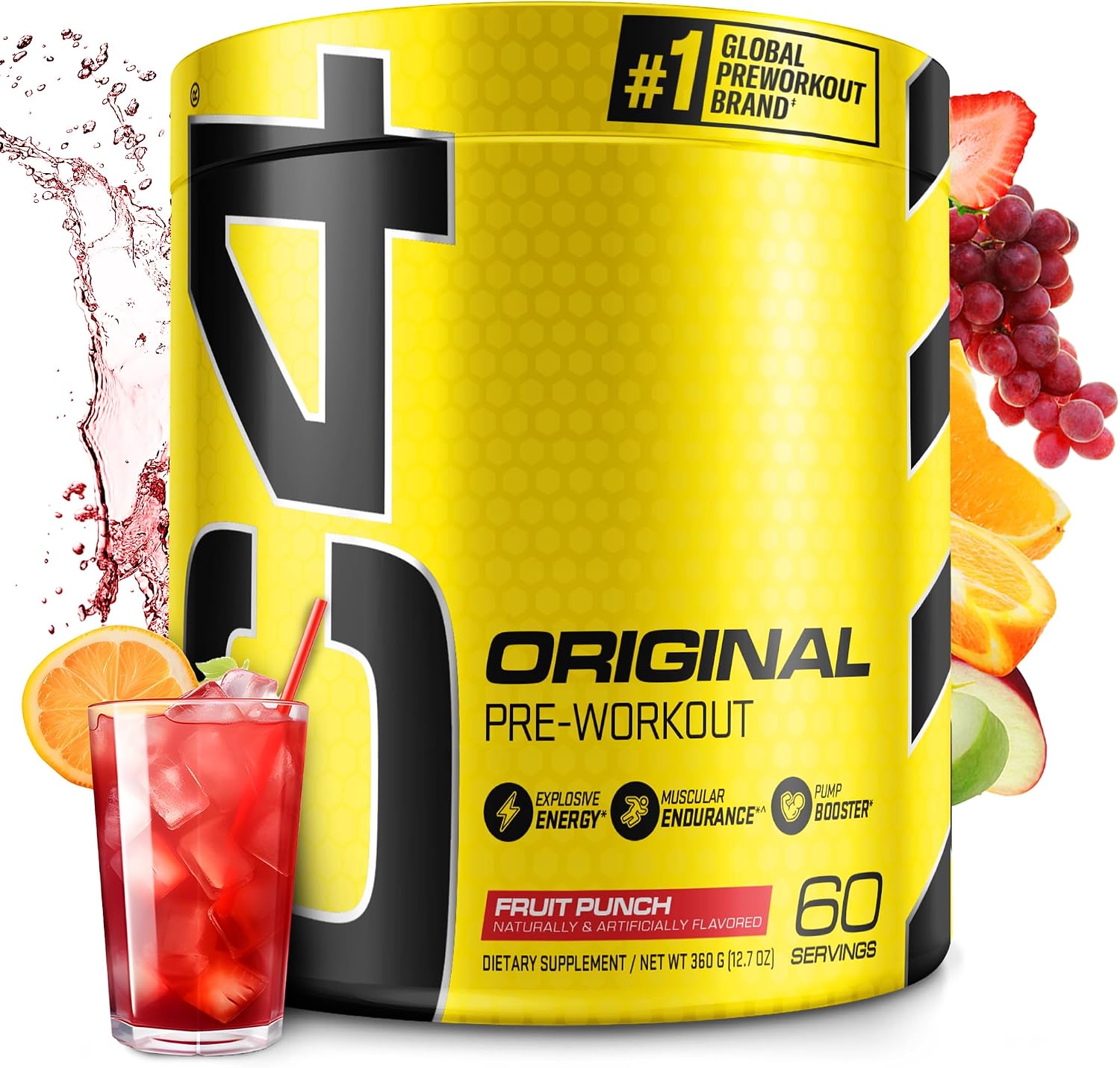 C4 Original Pre-Workout Powder, Fruit Punch, 60 Servings
