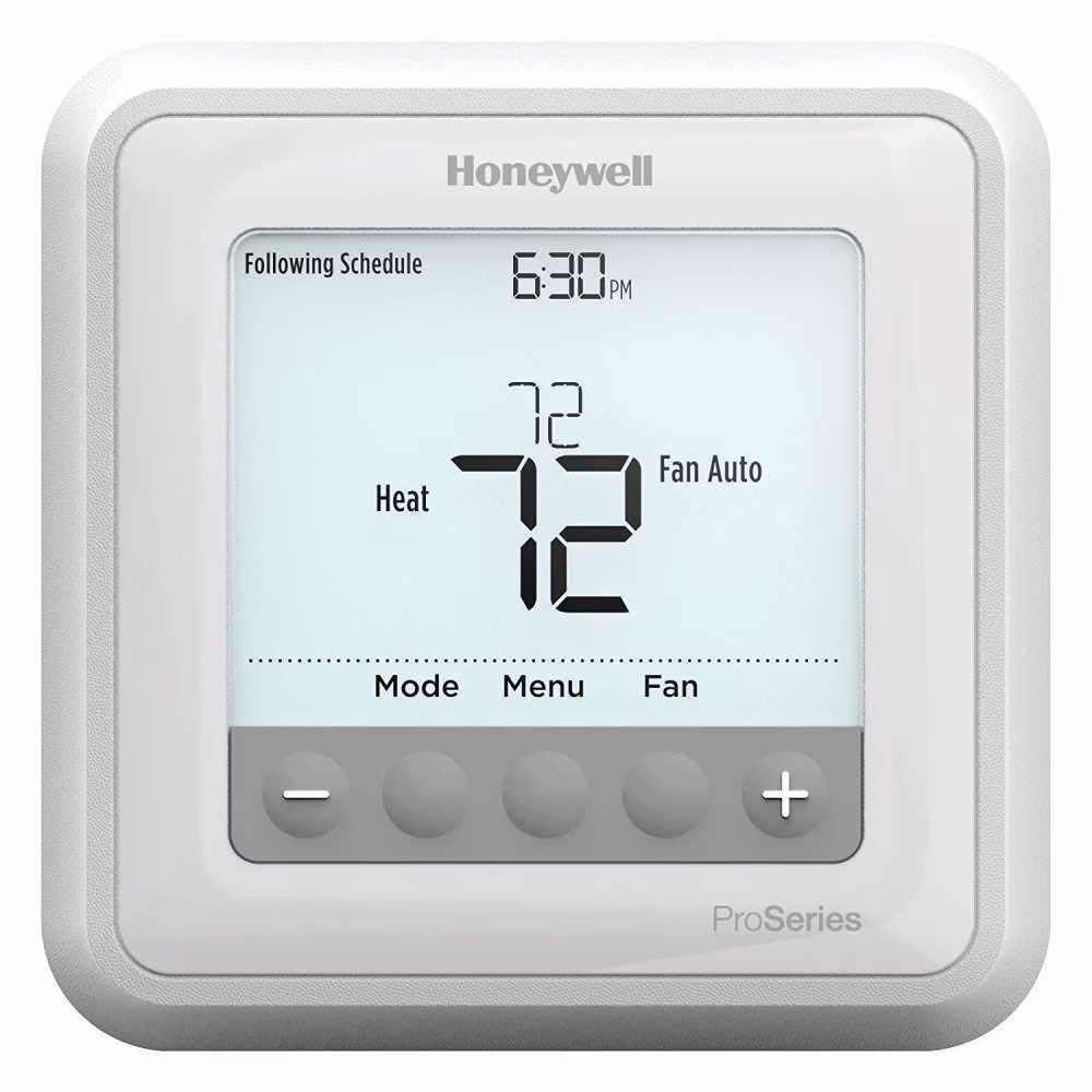 Programmable Thermostat, 7, 5-2, 5-1-1 Programs, 2 H, 1 C, Wall Mount, Hardwired/Battery, 20/30VAC