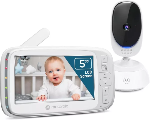 Motorola VM75 Video Baby Monitor w/ 5" Color Screen & Camera | Two-Way Talk, Lullabies, Remote Zoom