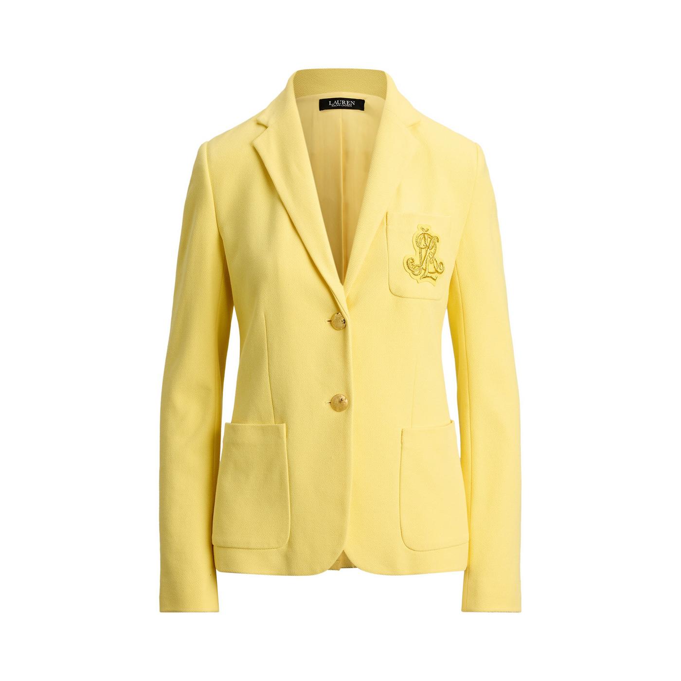 Lauren by Ralph Lauren Women's Anfisa Cotton Long Sleeve Monogram Blazer