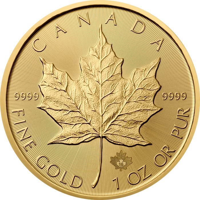 1 oz Canadian Gold Maple Leaf Coin (Random Year, .9999 Pure)