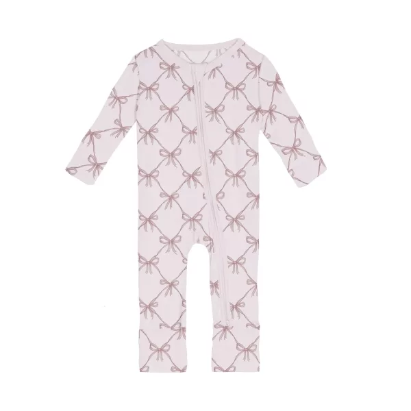 Kickee Pants Print Convertible Coverall in Shrinking Violet Bow Lattice