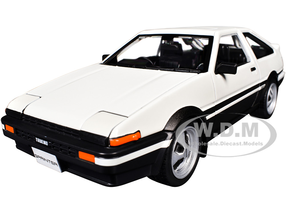 Toyota Sprinter Trueno AE86 RHD (Right Hand Drive) White With Black Stripes "Special Edition" Series 1/24 Diecast Model Car By Maisto